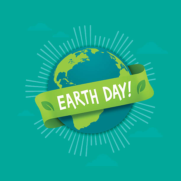 tag der erde globus - earth day banner placard green stock-grafiken, -clipart, -cartoons und -symbole