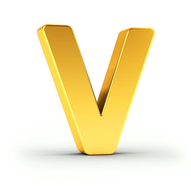 istock The letter V as a polished golden object 517492140