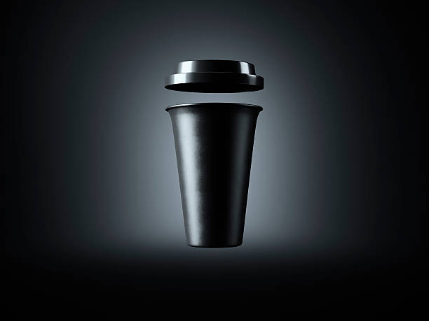 istock Photo black plastic take away coffee cup. Isolated on the 517495498