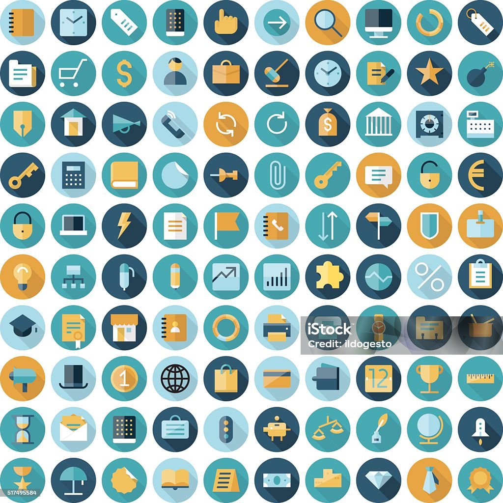 Flat design icons for business and finance Flat design icons for business and finance. Vector eps10 with transparency. Icon Set stock vector
