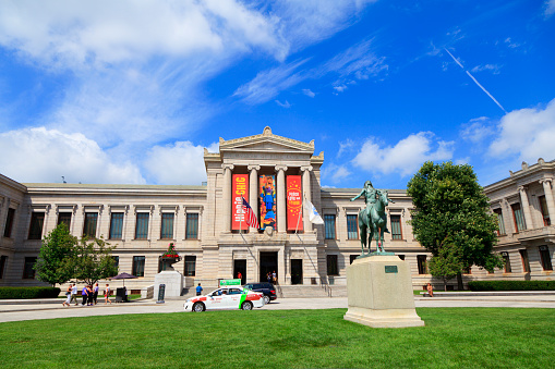 Boston, Massachusetts, USA - August 30, 2013: The Museum of Fine Arts in Boston, Massachusetts, is one of the largest museums in the United States. It contains more than 450,000 works of art, making it one of the most comprehensive collections in the Americas. 