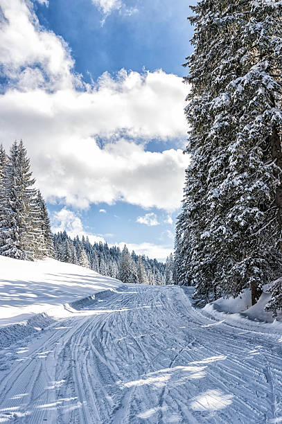 bela pista de esqui - skiurlaub imagens e fotografias de stock