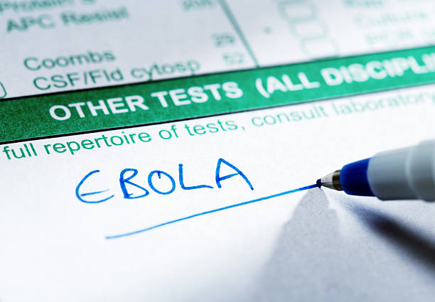 istock Blood test for the dreaded Ebola virus on medical form 517498059