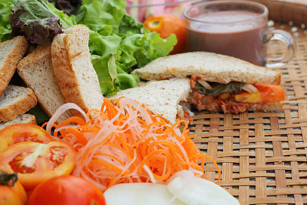 istock Hot chocolate and tuna sandwich. 517498795