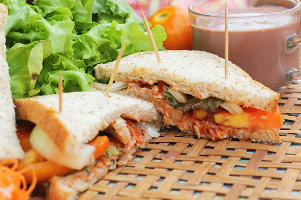 istock Hot chocolate and tuna sandwich. 517498797