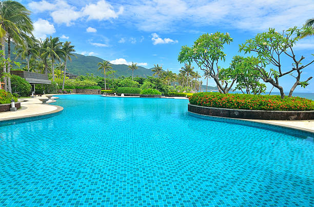 istock Tropical resort hotel swimming pool 517499265