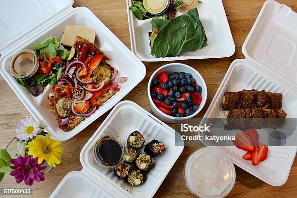 Raw Vegan Cleanse Meals After Delivery Stock Photo - Download Image Now - Take Out Food, Delivering, Food