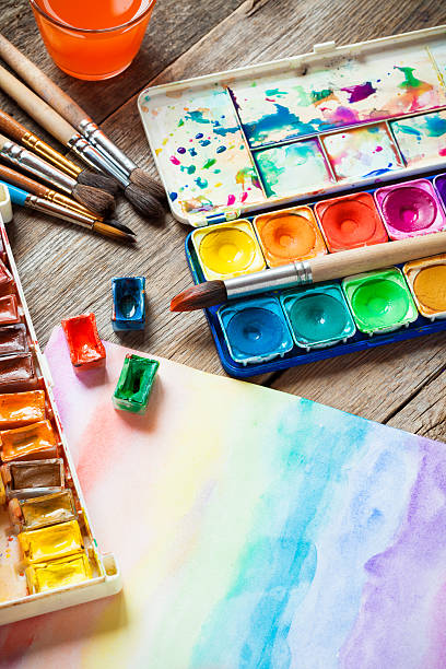 istock Watercolor paints and brushes for painting 517500942