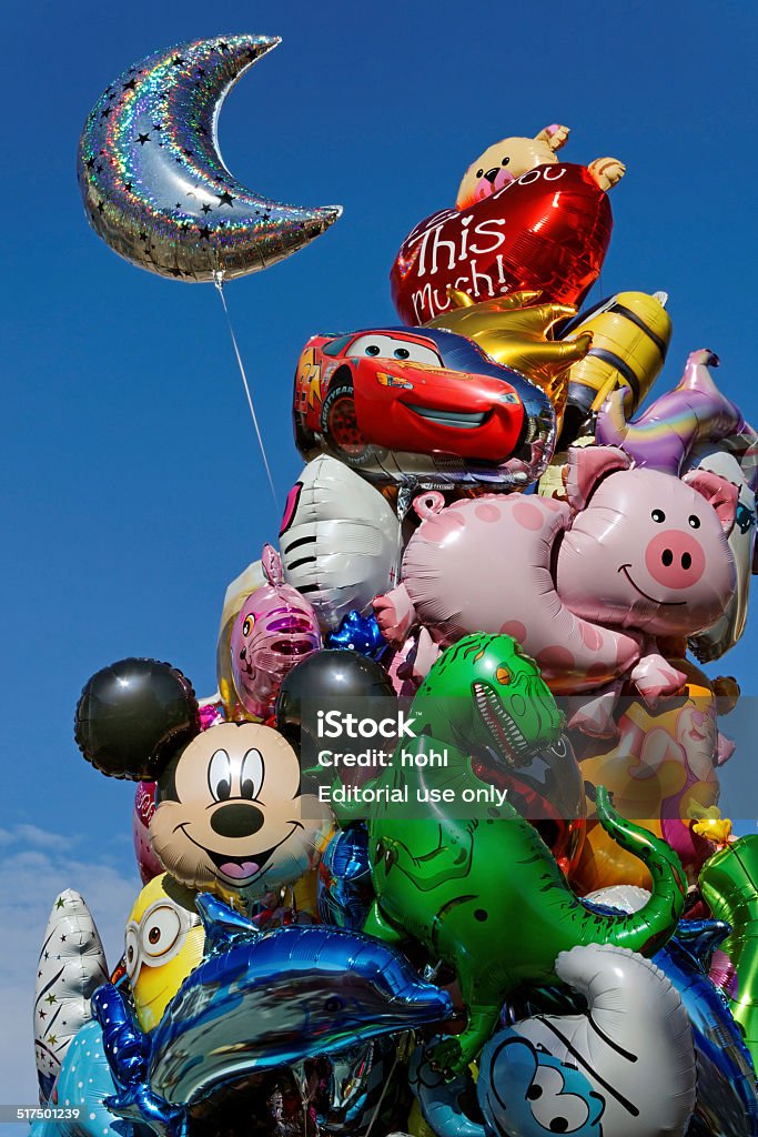 Cartoon Balloons Stock Photo - Download Image Now - Balloon, Blue, Bright -  iStock