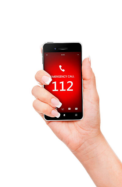 istock hand holding mobile phone with emergency number 112 517501317