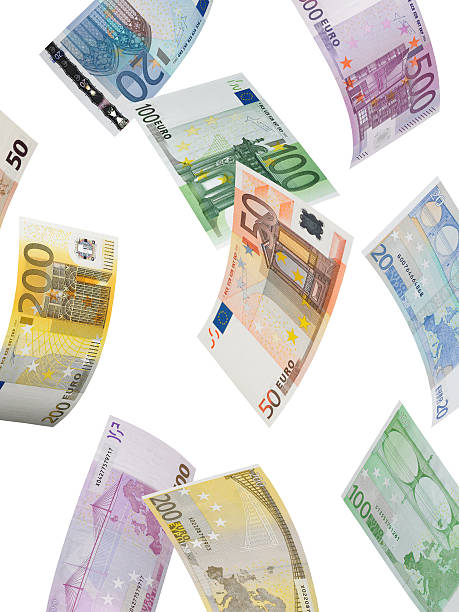 istock Euro bill collage isolated on white 517503383