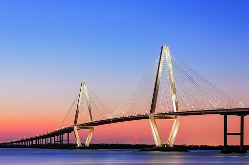 Arthur Ravenel Jr Cooper River Suspension Bridge Charleston SC from Patriots Point South Carolina