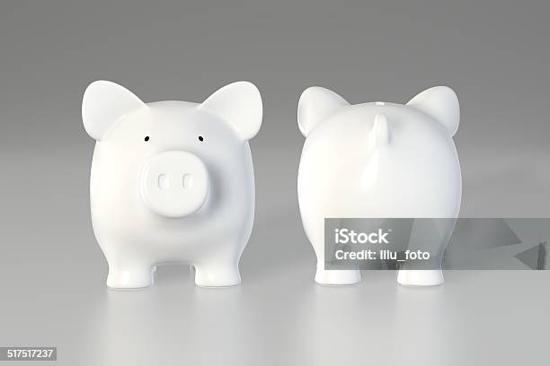 Piggy Bank Front And Back Stock Photo - Download Image Now - Buttocks, Coin Bank, Currency