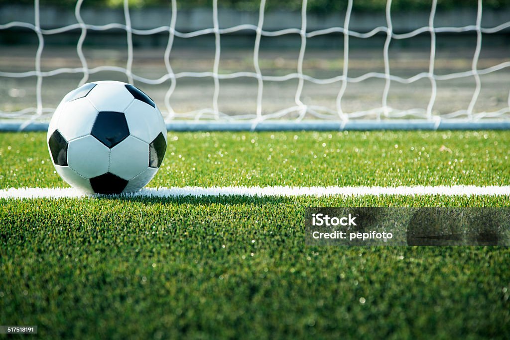 Soccer ball und das Ziel - Lizenzfrei Fußball Stock-Foto
