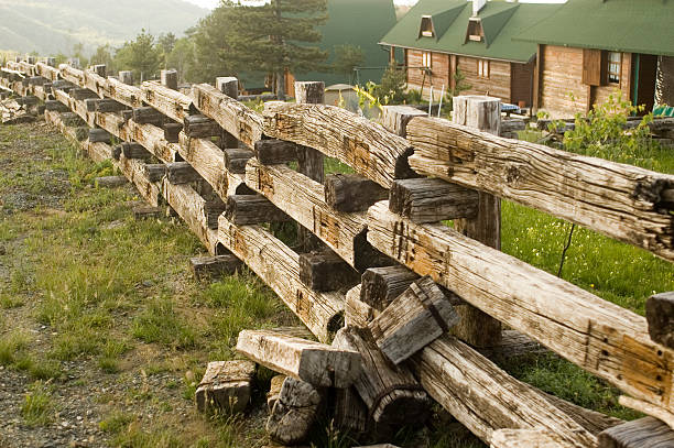 istock Fence of old beams 517519537