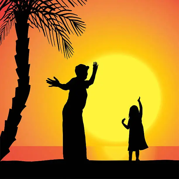 Photo of Vector silhouette of family.