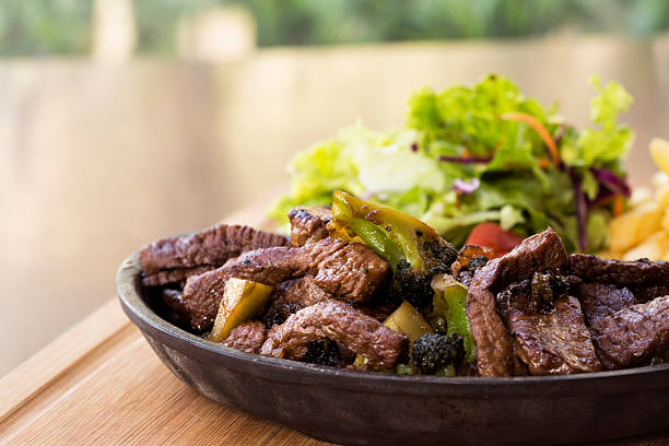 Sliced medium grilled steak Ribeye