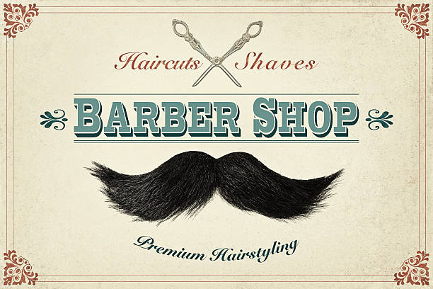 A regular vintage barbers pole in chrome blue white and red on an isolated background