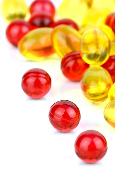 istock Soft gelatin capsule medicine on white background. 517521914