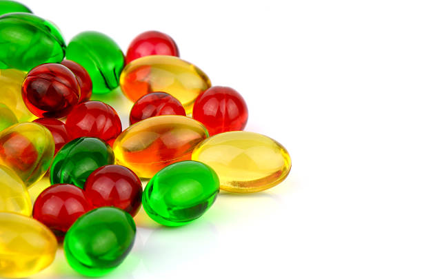 istock Soft gelatin capsule medicine on white background. 517521952