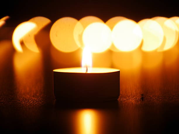 istock One candle flame at night with bokeh 517522243