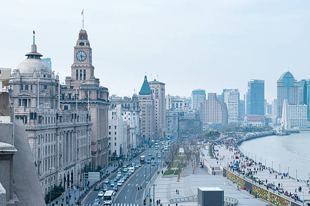 istock Aerial view over the Bund, Shanghai, China 517524000