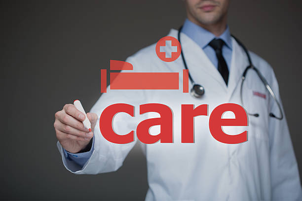 istock Doctor working on a virtual screen. medical technology concept. care 517525538