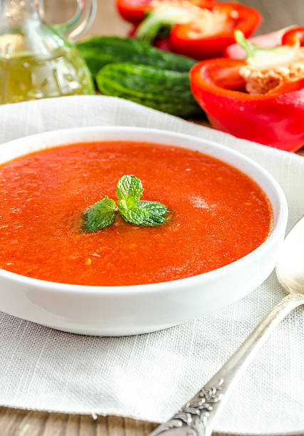 istock Portion of gazpacho with ingredients 517529043