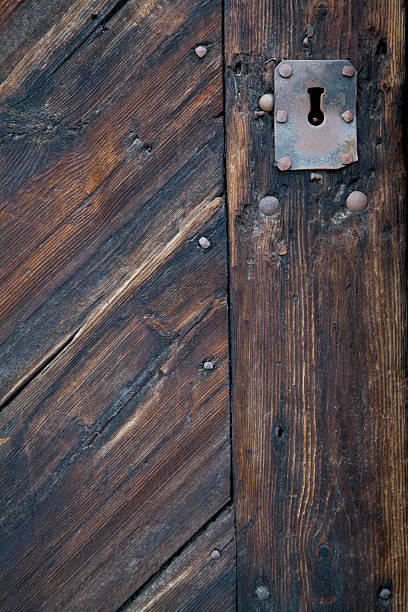 istock Old Keyhole in Wooden Door 517530591