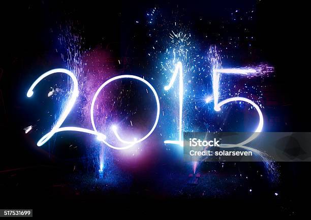 Fireworks Party 2015 New Year Display Stock Photo - Download Image Now - 2015, Awe, Celebration