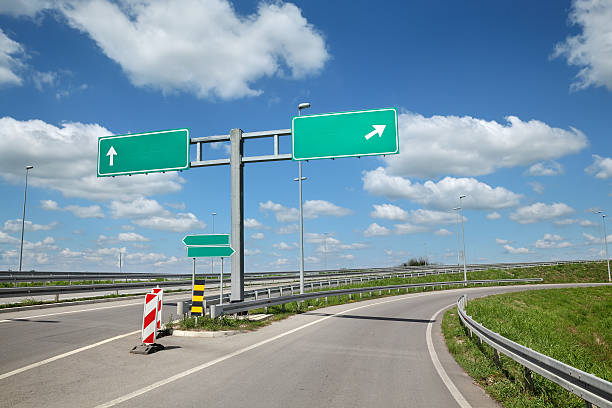 istock Highway crossroad and signs 517532411