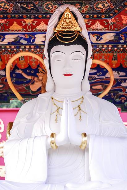 White Buddha Statue stock photo