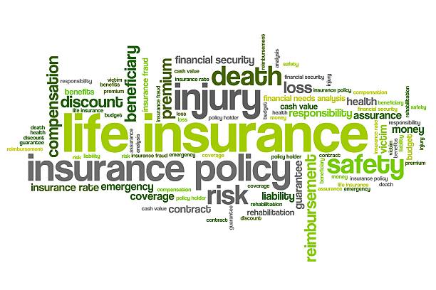 Life insurance Life insurance concepts word cloud illustration. Word collage concept. life insurance stock illustrations