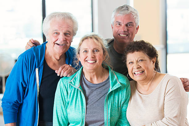 istock Group photos of senior friends after exercise class 517533070