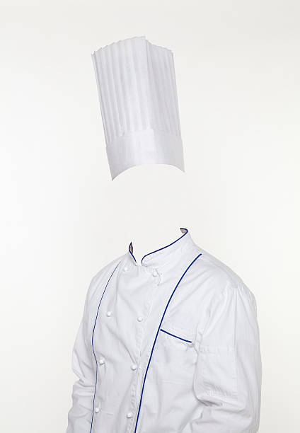 Chef hat and jacket Faceless person with touque and jacket toque stock pictures, royalty-free photos & images