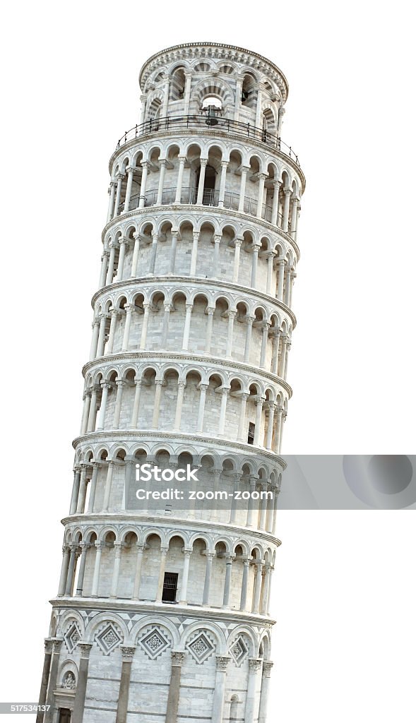 Leaning Tower of Pisa Leaning Tower of Pisa isolated over white background Leaning Tower of Pisa Stock Photo