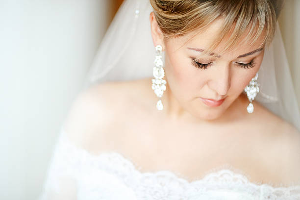 Portrait of a beautiful bride stock photo