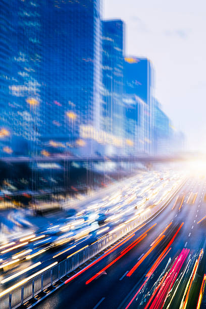 istock Illuminated Skyscrapers and City Streets in Beijing 517534636