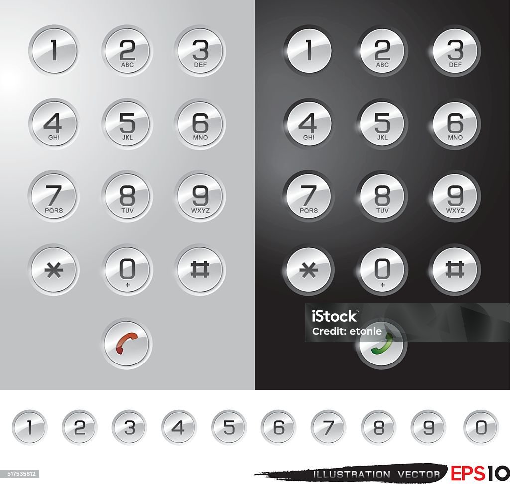 Phone Number Button Stock Illustration - Download Image Now - Number ...
