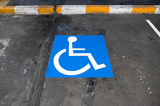 istock Parking places with handicapped or disabled signs 517542344