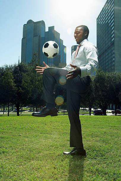 Businessman with a soccer ball