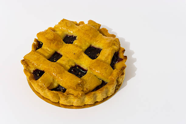 istock Cherry pie, cake seen from above on a white background 517544734
