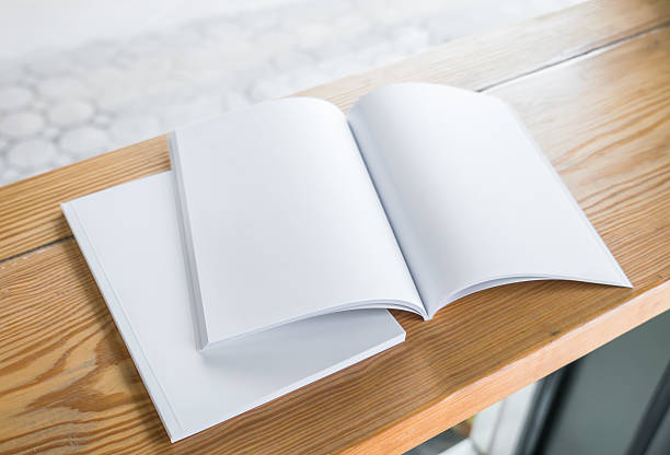 istock Blank catalog, magazines,book mock up on wood background 517545270