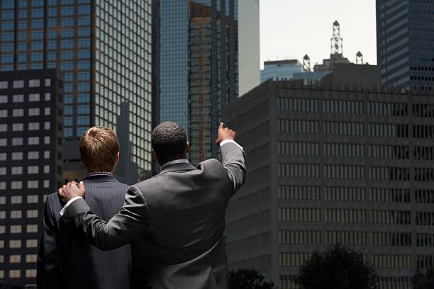 Businessmen in a city
