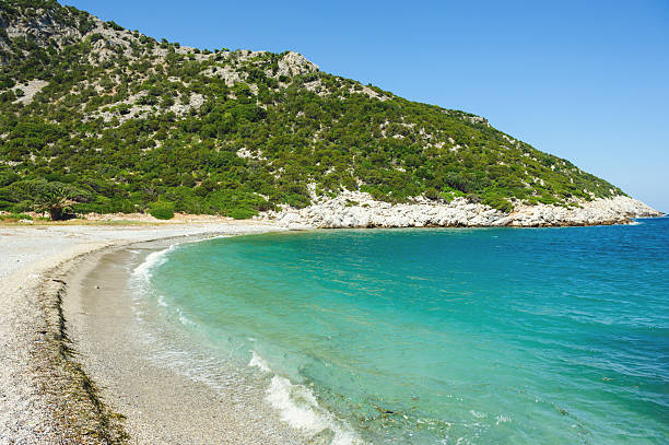 Glysteri beach on Greek island Skopelos in Aegean Sea, located on east side of island 