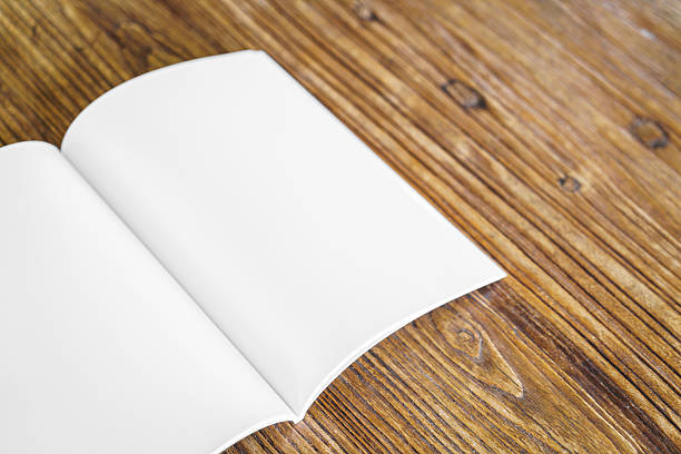 istock Blank catalog, magazines,book mock up on wood background 517547754