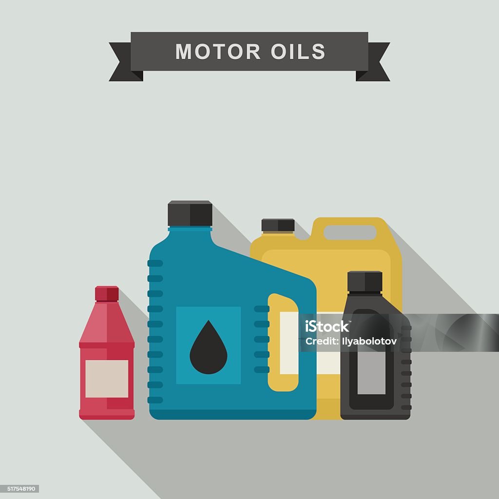 Motor oils icon. Motor oils icon in flat style. Vector simple illustration of different canisters with engine oil. Crude Oil stock vector