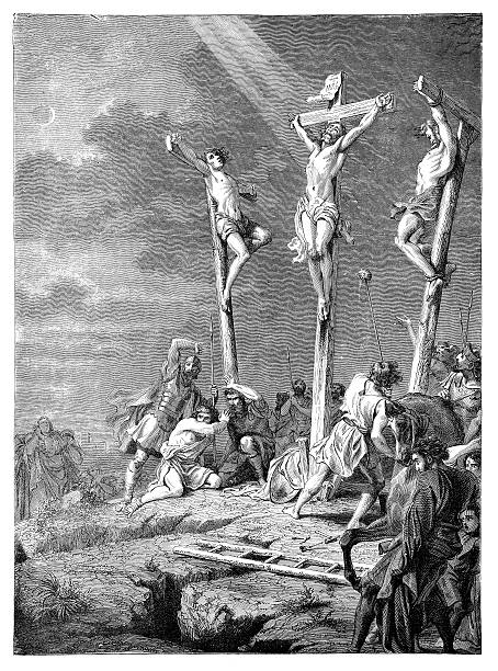 The Crucifixion Of Jesus The Crucifixion Of Jesus crucifix illustrations stock illustrations