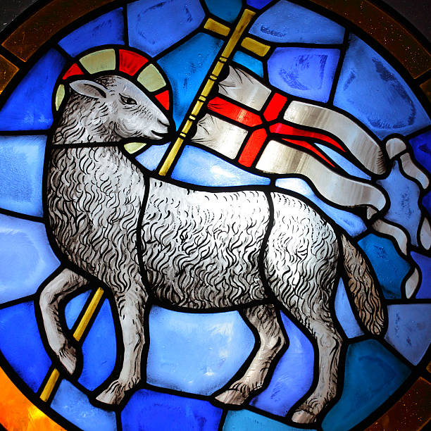 agneau de fatma - stained glass jesus christ glass church photos et images de collection