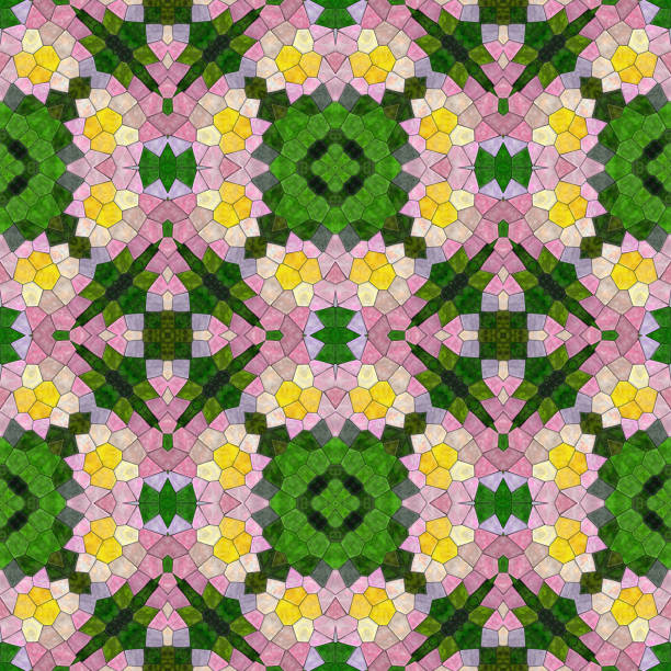 Glass mosaic kaleidoscopic seamless generated hires texture